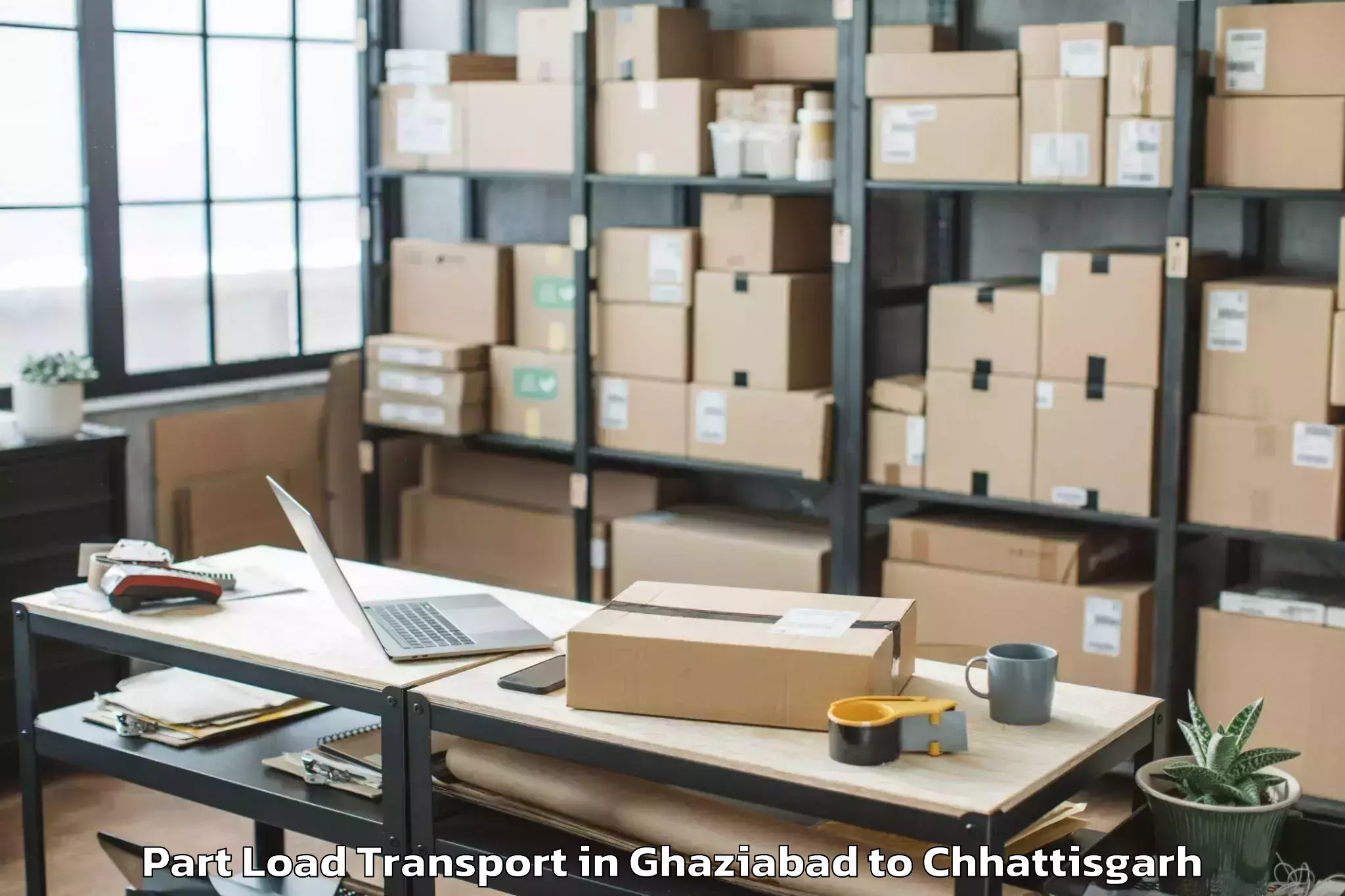 Ghaziabad to Kalinga University Raipur Part Load Transport